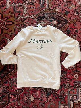 Masters Cream Crewneck Sweater with Dark Green Logo